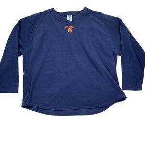 Syracuse University Men's Pullover Sweatshirt 2XL  Navy Blue Polyester Long Slee